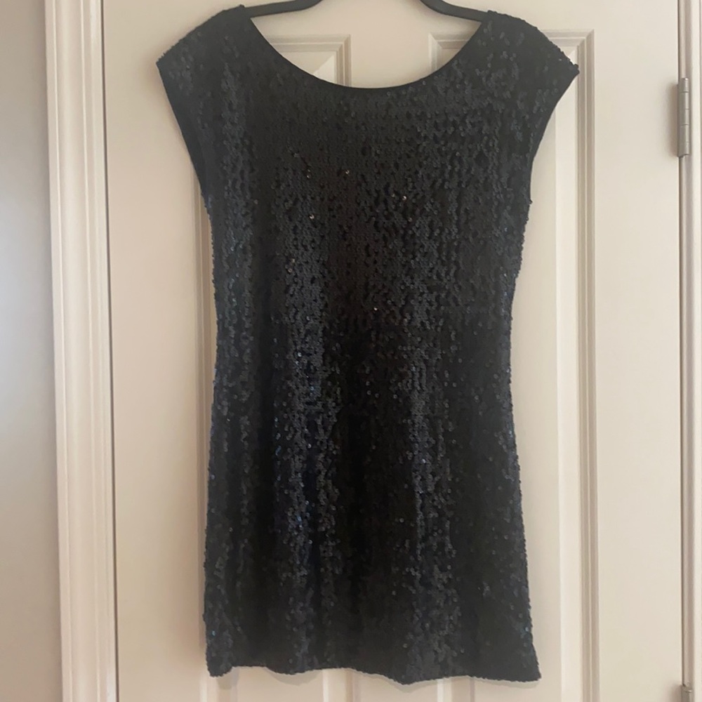 Lauren Conrad black sequin mini dress size 2